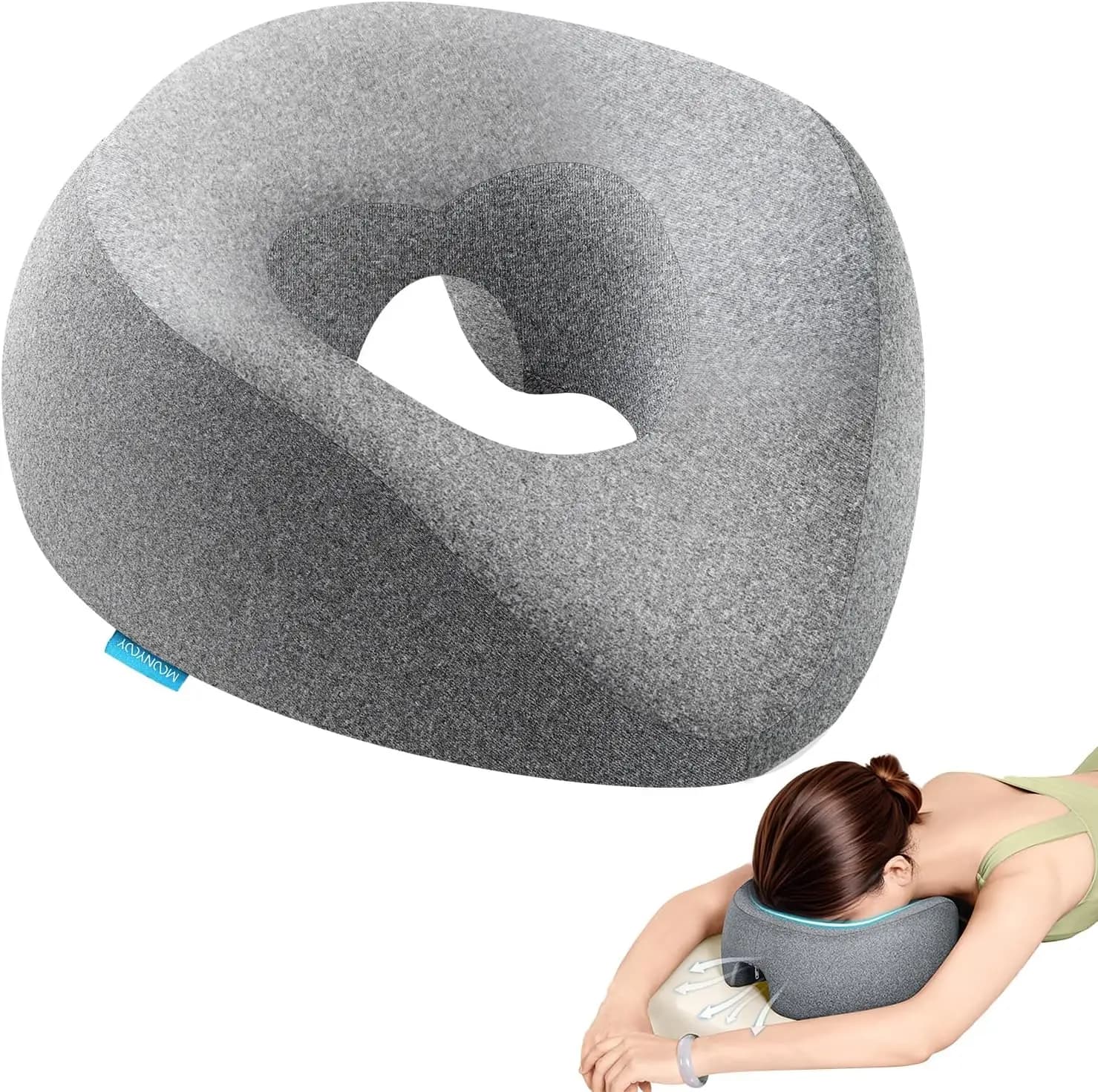 ‌ Cuscino Ergonomico per Lettino Estetico con Memory Foam – Cuscino Viso per Tavolo da Spa e Massaggio (Design con Foro, Ipoallergenico)