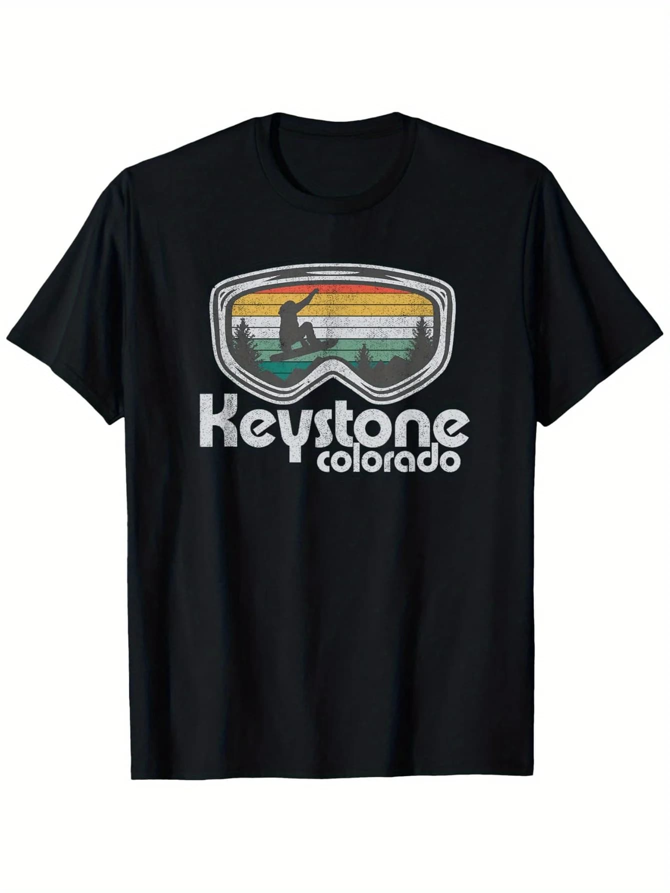 T-shirt Keystone Mountains - 100% cotone, regalo esterno nero S-XXXL