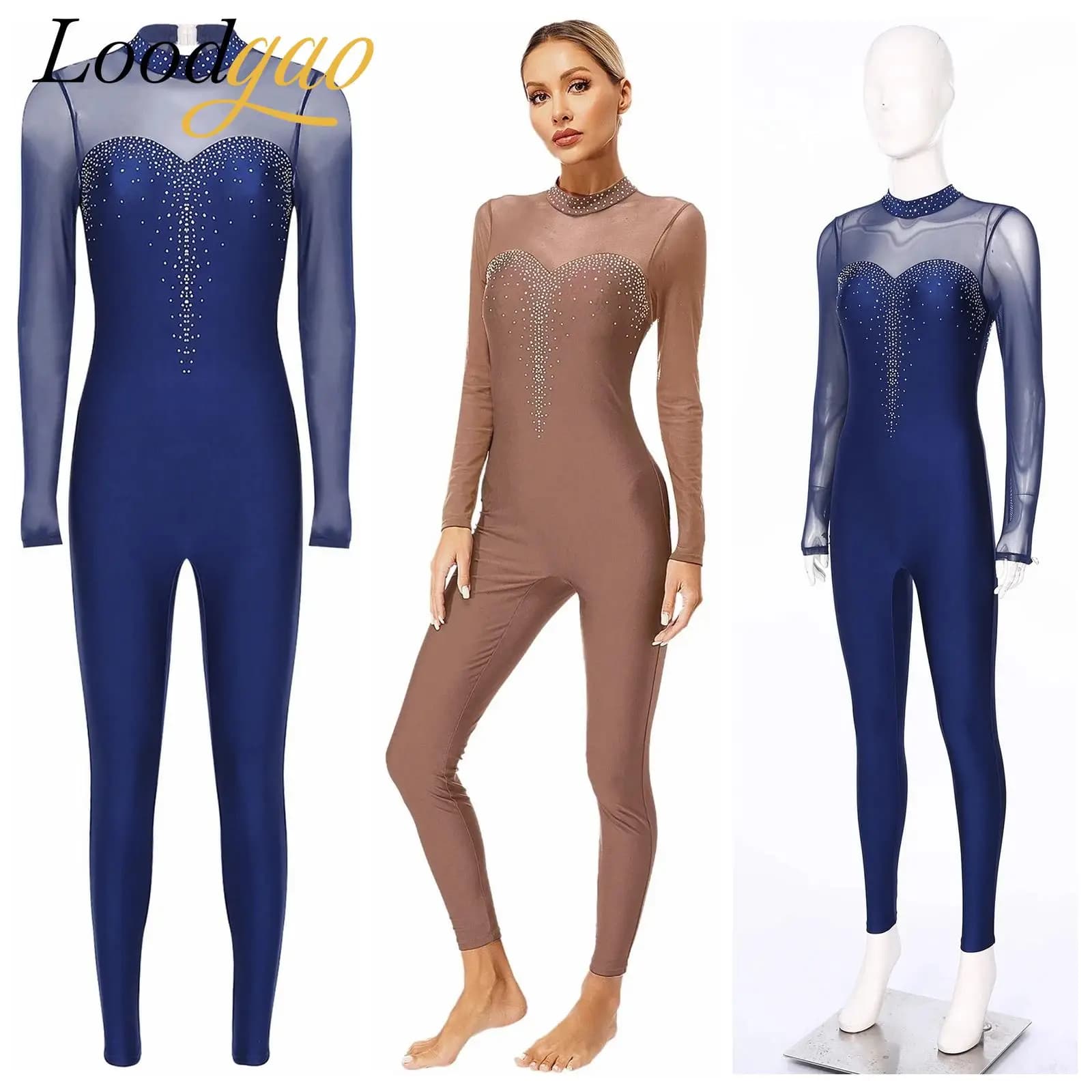 Tuta sportiva Donna Pattinaggio di figura Leoatrds Ginnastica ritmica Tuta Acrobazia Tute Donna Balletto Danza Leoatrd
