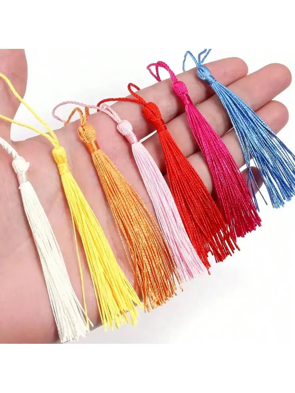 Confezione da 10/50 pz. Frange in seta poliestere, nappe in cotone da 13 cm per cucito, accessori per tende, decorazioni fai da te per matrimoni