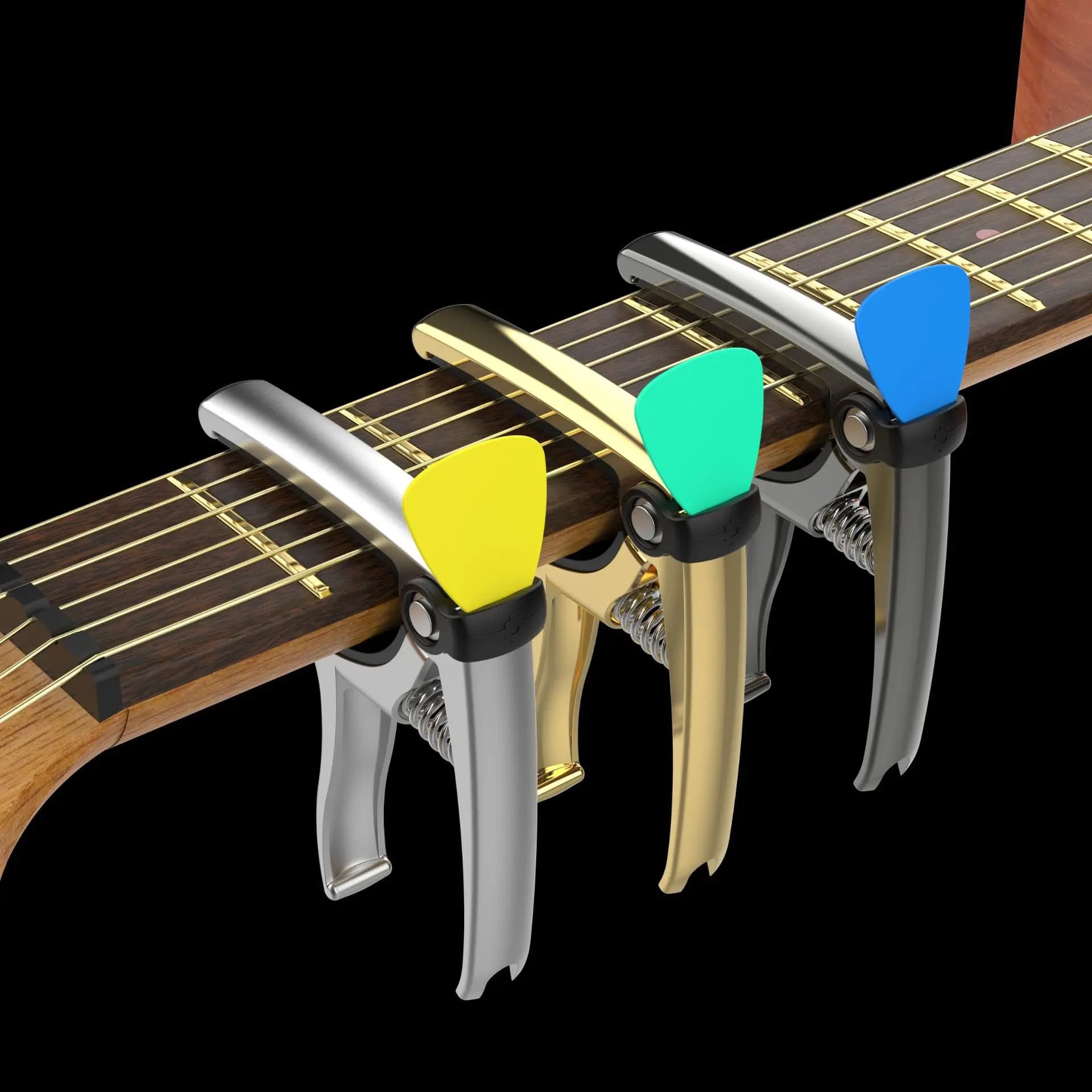5pc Three-in-one String Nail Cutter String Pick Pick Capo Guitar Folk Electric Guitar Dual-purpose Guitar Instrument Accessories