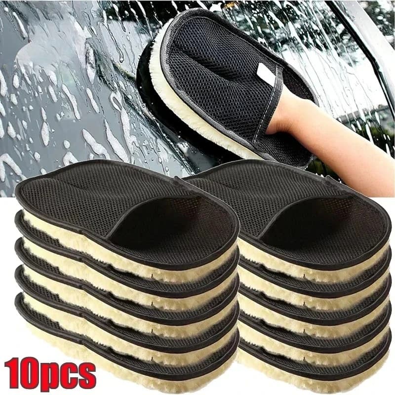 1/3/5/10Pcs Car Cleaning Sponge Glove Car Polishing Washing Mitt Glove Microfibre Wash For Automotive Kitchen Homes Cleaner Wool
