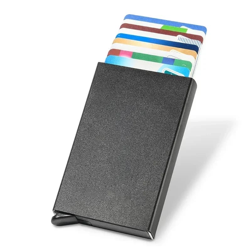 Porta carte di credito da uomo ID Porta carte di credito Anti Rfid Smart Anti Rfid Blocco protetto Magic Pop Up Custodia sottile per portafogli piccoli soldi