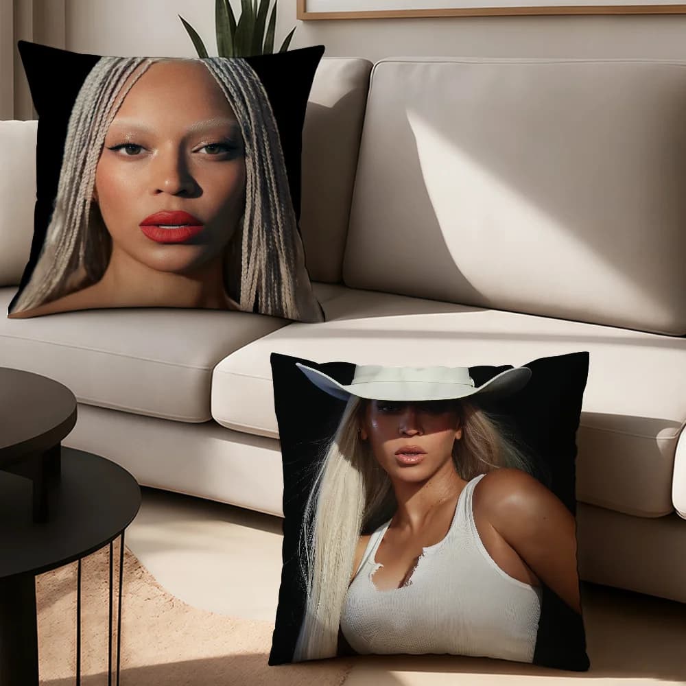 Singer Beyonce Cowboy Federa Cuscini da ufficio adatti per divano, auto, camera da letto, fodera per cuscino decorativa