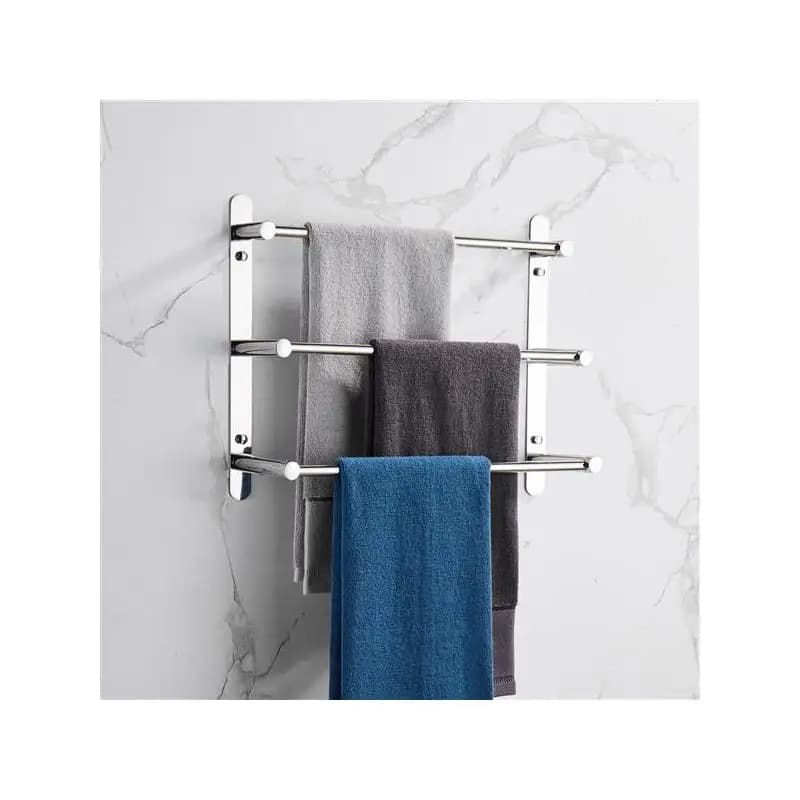 Portasciugamani a strati sfalsati Set di tre barre con finitura a specchio lucidata a mano in acciaio inossidabile SUS304, barre da 15,7 pollici, ideale per il bagno