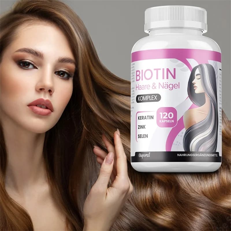 Integratori di biotina - Aiutano a mantenere capelli, unghie e pelle sani, promuovono la produzione di energia cellulare e azione antiossidante