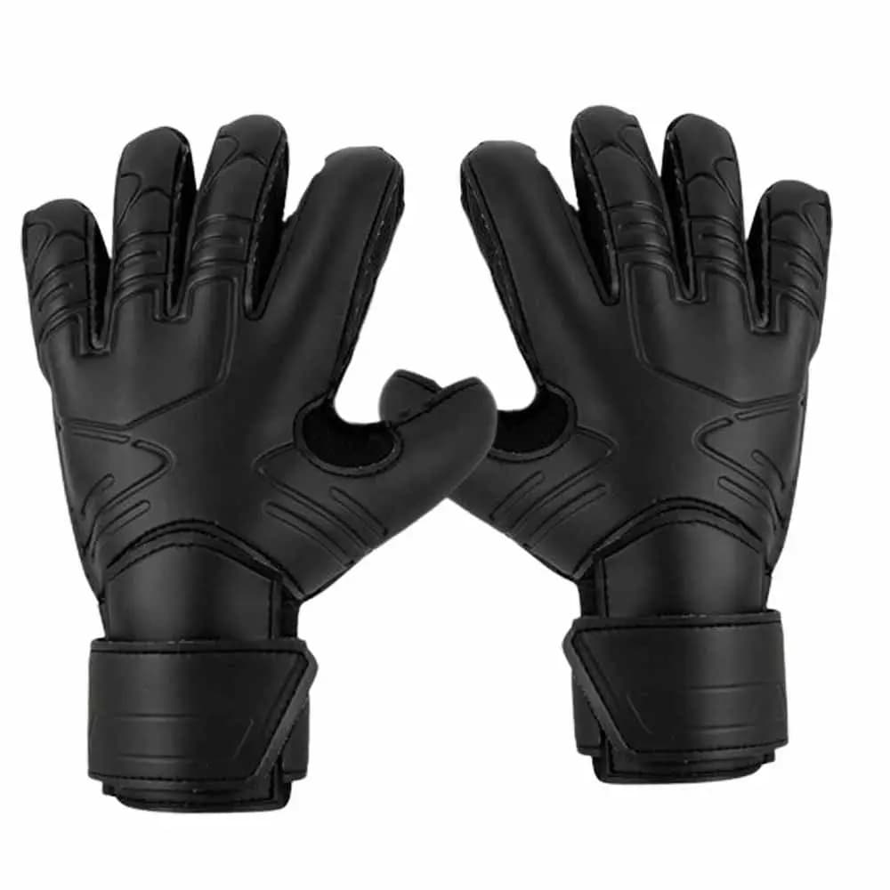 Finger Protection Goalie Gloves Black Durable Latex Soccer Gloves Thickened PU Football Goalkeeper Gloves Soccer Training