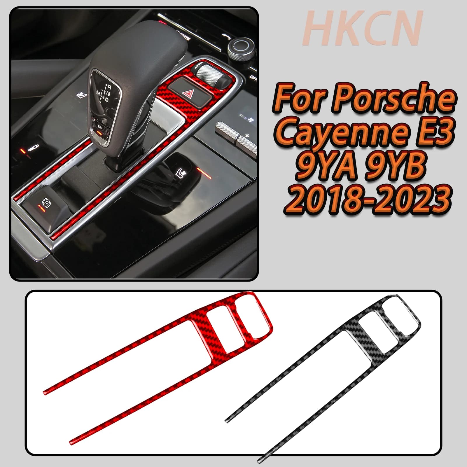 Per Porsche Cayenne E3 9YA 9YB 2018-2023 Adesivo Decorativo in Fibra di Carbonio per Pannello del Cambio Centrale Auto, Accessorio Interno
