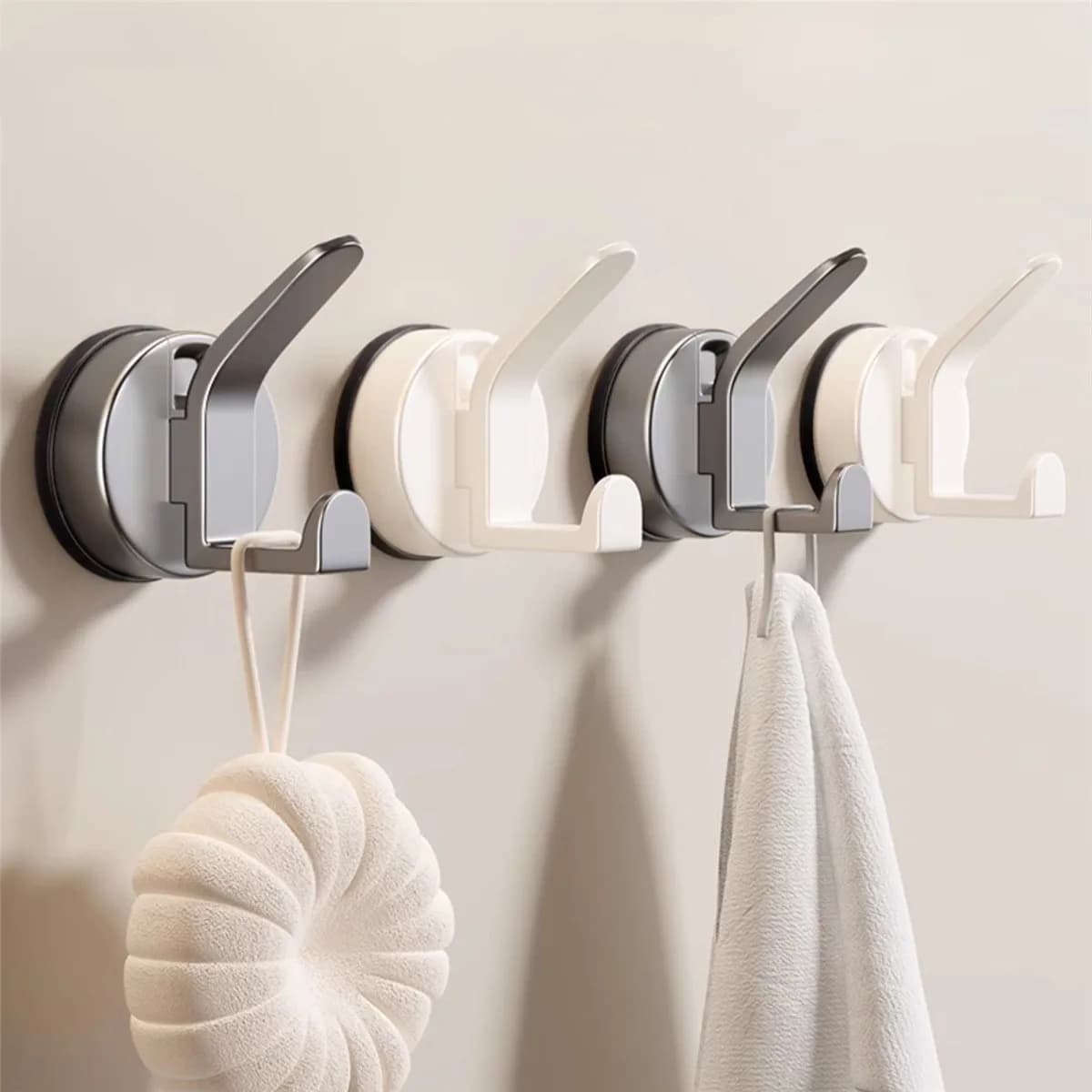 ABS Suction Cup Hook Reusable Vacuum Suction Waterproof Wall Hooks Punch-free Kitchen Bathroom Towel Robe Clothes Hanger Hook