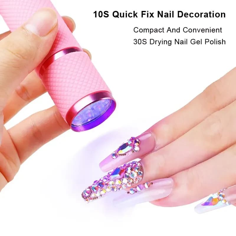 Asciuga unghie Mini 9 luci a LED Torcia Lampada UV per smalto gel Manicure portatile Strumenti per nail art Tenuto in mano Asciugatura rapida