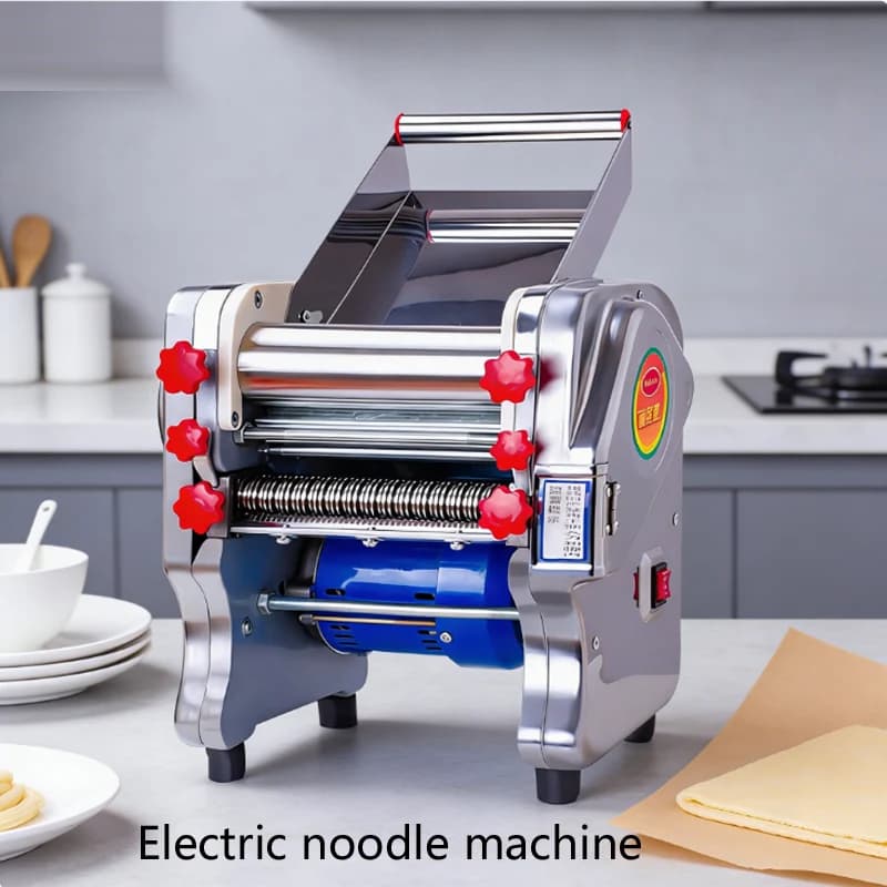 Macchina Elettrica per Impastare e Pressare la Pasta, Pressa per Noodle in Acciaio Inox, Impastatrice Commerciale da Banco per Ravioli