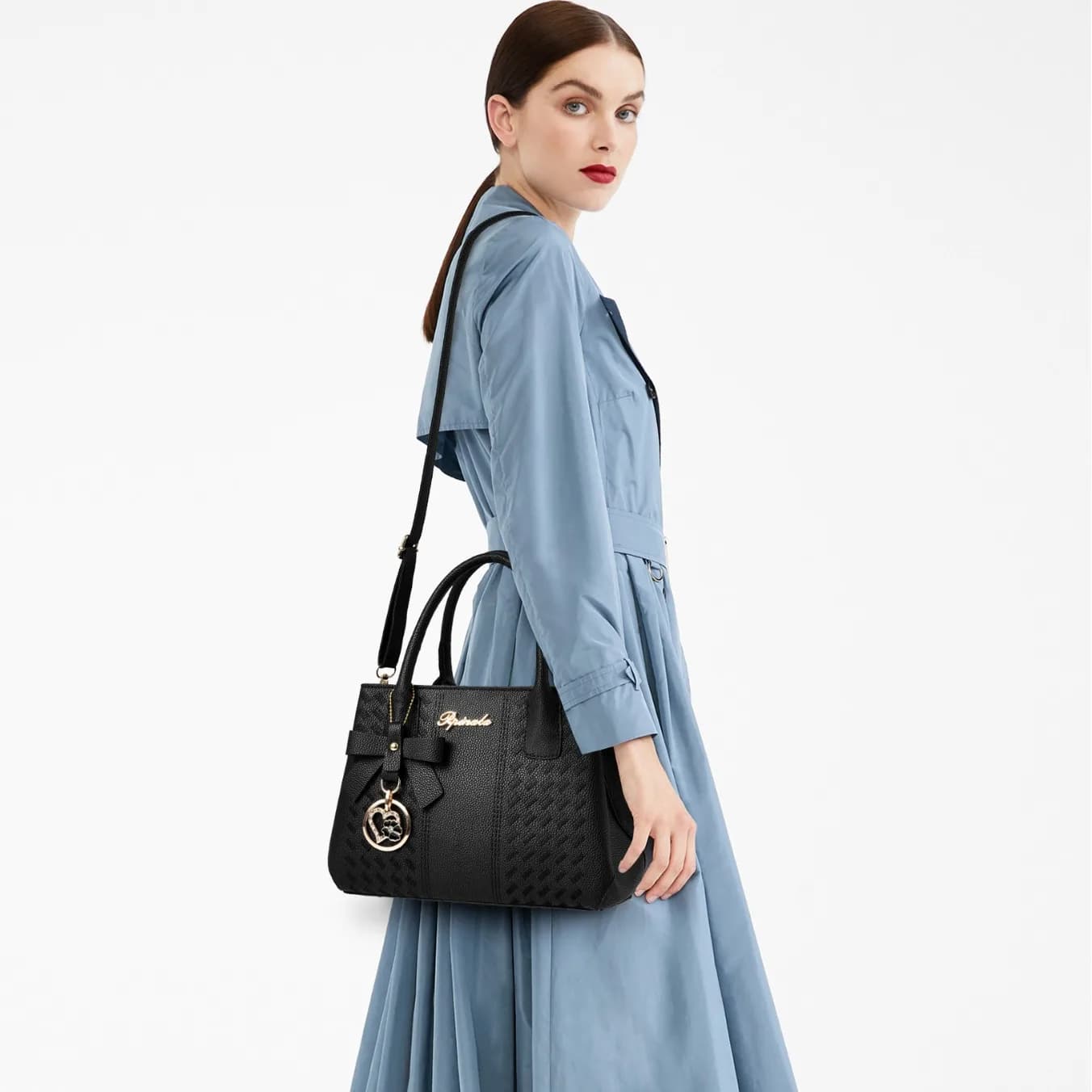 Elegante Borsa a Tracolla da Donna, Borsetta alla Moda con Chiusura a Cerniera, Tracolla in PU, Forma Quadrata Verticale