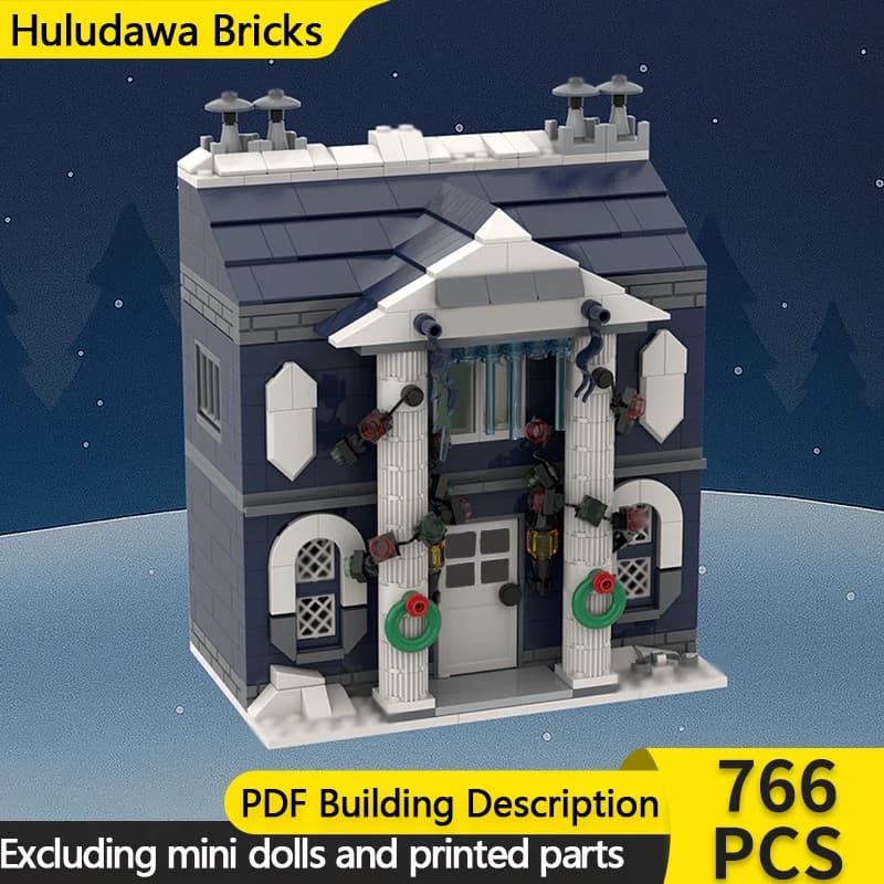 Street View Model MOC Building Bricks Winter Village Police Station Modular Technology Children Holiday Gifts Assemble Toys Suit
