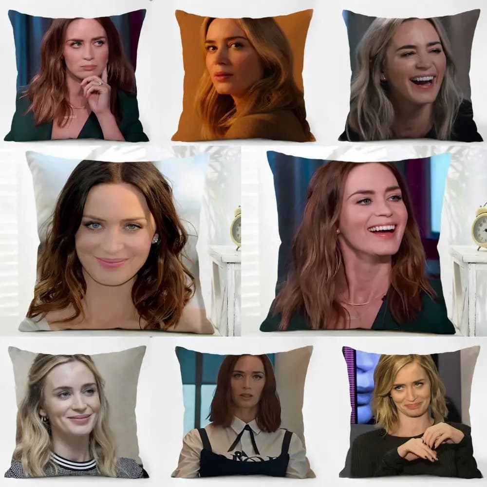 Emily-Blunt Emily quiet place Cushion Cover Iceland Washable Linen comfort for Daily Sofa Bed Home Room Decor