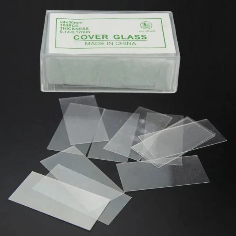 4 Pezzi 100 Pezzi/Scatola 24x50mm Vetro di Copertura Accessori per Microscopio Spessore 0,13-0,17mm Strumenti di Laboratorio Biologico Microscopio