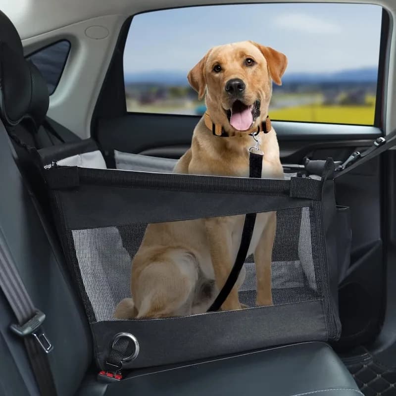 Design impermeabile per i cuccioli da viaggio per uso esterno Sedile per animali portatile per auto Porta cani stabile con protezione in rete di sicurezza