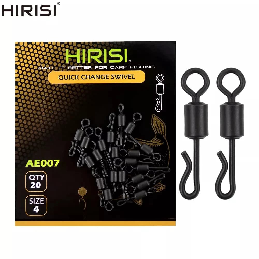 20 pz Pesca Alla Carpa Girelle Cambio Rapido In Acciaio Inox per la Pesca Alla Carpa Rig Accessori Per la Pesca Terminale Attrezzatura AE007