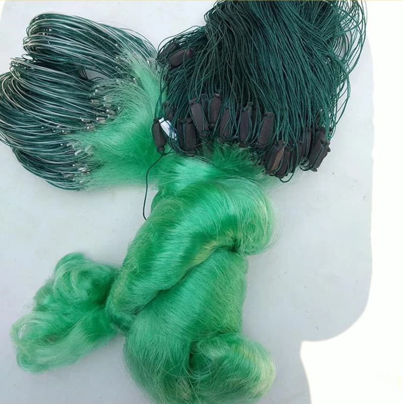 Confezione da 1 rete da pesca spinata monofilamento a 3 strati con trappola per pesci galleggiante rete da pesca in nylon strumento accessorio da 100 m