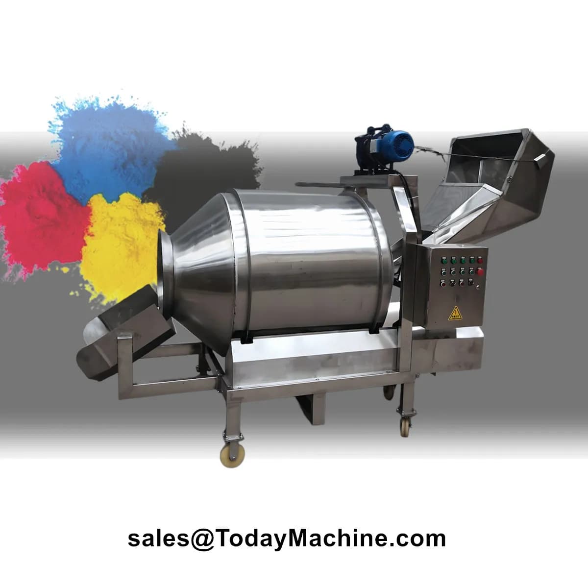 Drum mixing machine for mixer for spices with automatic rotary mixing 2D for dry cocoa chili powder