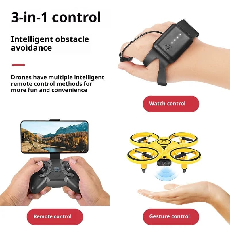 Giocattolo drone elettrico per il controllo dei gesti con drone volante elettrico RC intelligente leggero con giocattoli da esterno a LED per regalo giocattolo per ragazze per bambini