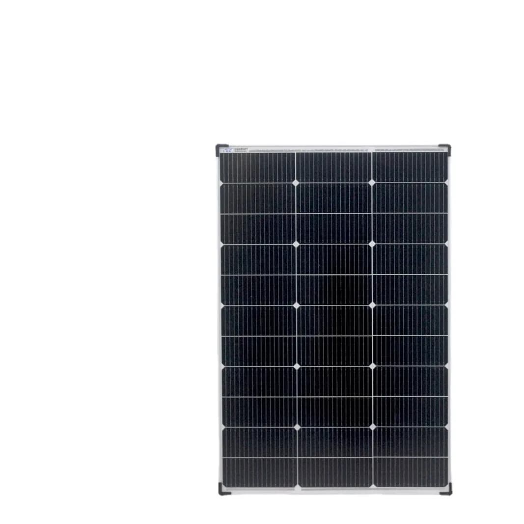 Pannello solare da 100 W Batteria fotovoltaica per uso domestico 12 V Ricarica Alimentatore per esterni a cristallo singolo Sistema di generazione di energia per camper