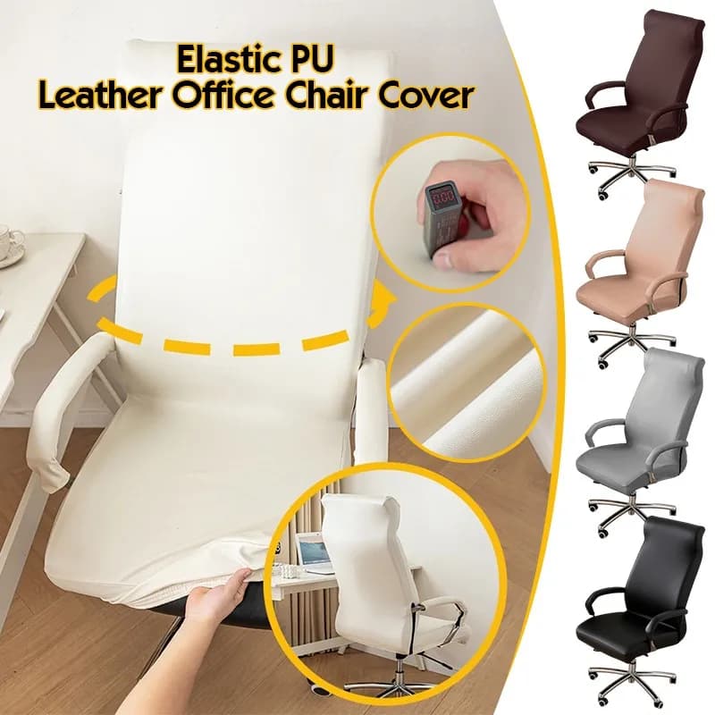 Coprisedia da Ufficio Impermeabile ed Elastico in Pelle PU, Protezione per Poltrona Girevole, Copertura per Sedia da Gaming, Decorazione per la Casa