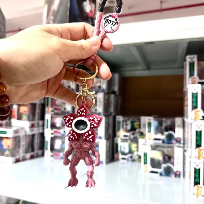 Portachiavi con Personaggi dei Cartoni Animati, Simpatico Portachiavi in PVC di Eleven e Demogorgone per Bambini, Ragazzi, Ragazze, Halloween, Pianta Carnivora