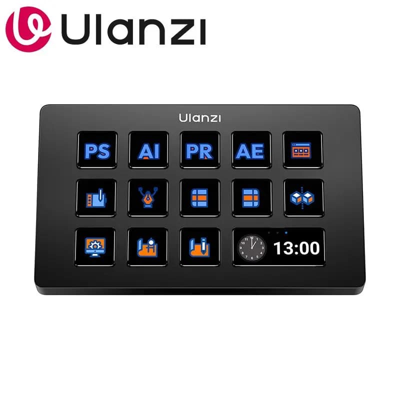 Ulanzi Stream Deck D20015 Tastierino Numerico Personalizzabile a 15 Tasti per Gaming, Streaming Live, Ufficio, Creazione di Contenuti, Compatibile con Windows e MacOS