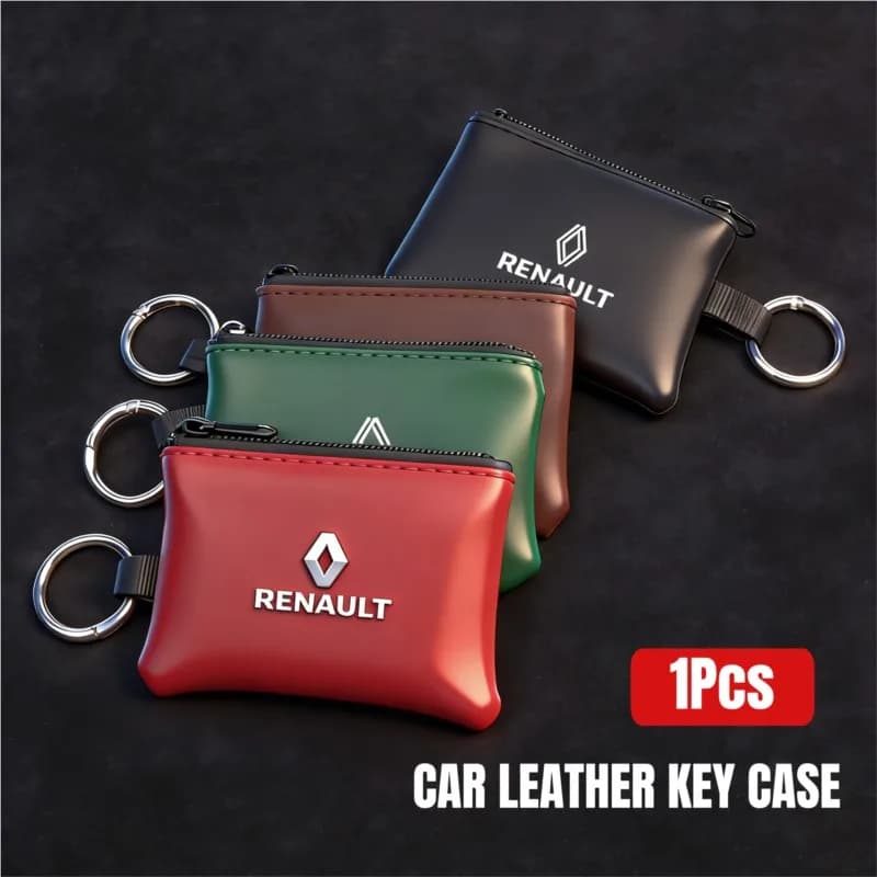 Portachiavi in Pelle per Auto, Portacarte, Portachiavi con Emblema, Custodia per Renault Nuova Fluence Captur Megane Clio Kadjar Talisman Arka e Accessori