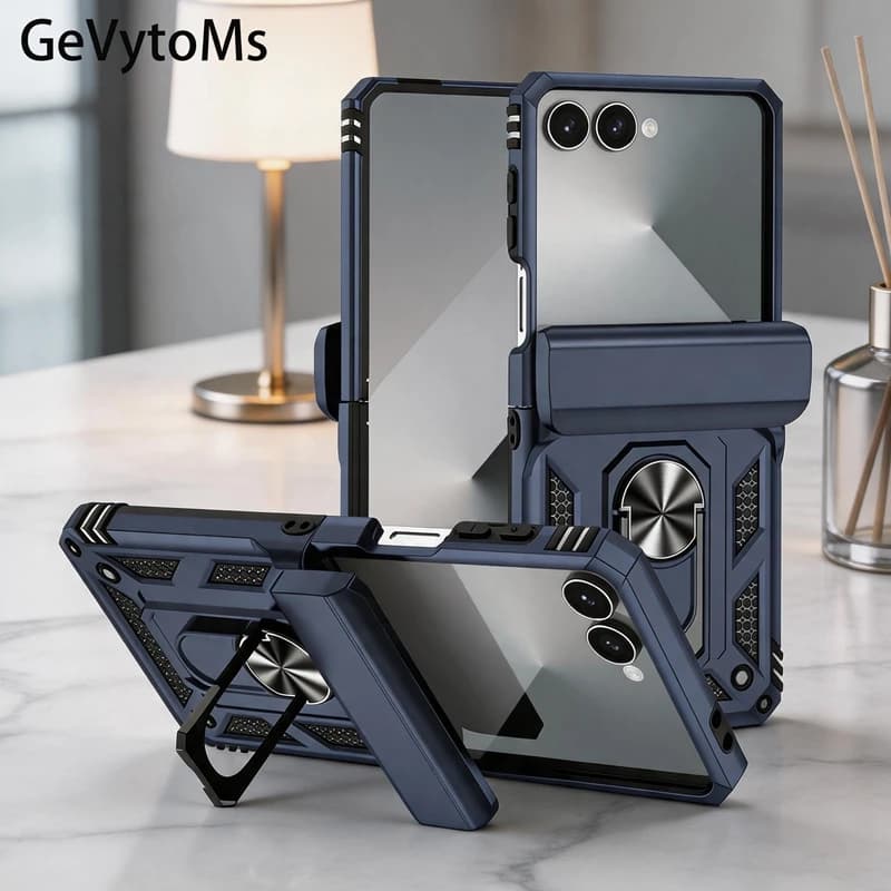 Light Weight Stand Ring Case For Samsung Galaxy Z Flip 7 GalaxyZ-flip7 Luxury Hybrid Phone Back Cover For Samsung Z Flip 7 Cases