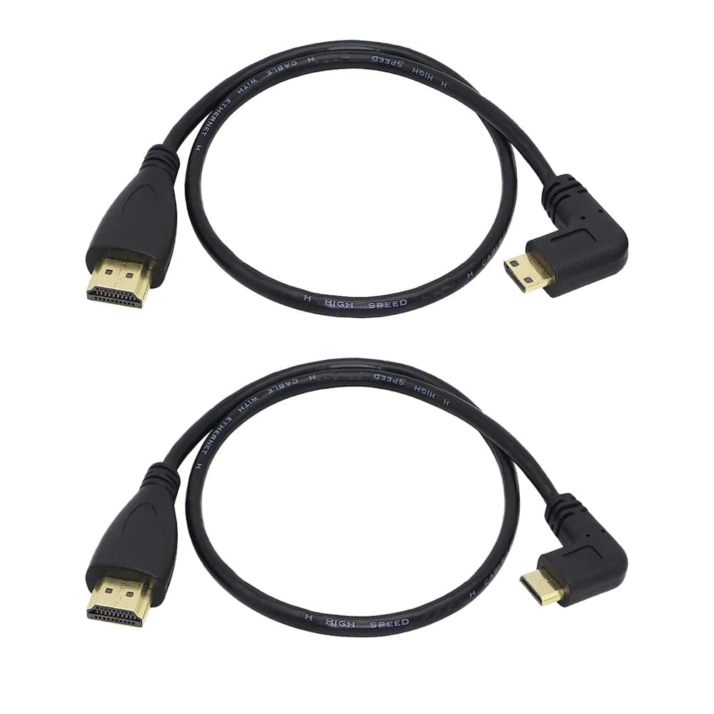 Cavo da Mini-HD A HD cavo convertitore da 90 gradi su/giù/sinistro/destro ad angolo HD C maschio A maschio per fotocamera Tablet Laptop Monitor HDTV