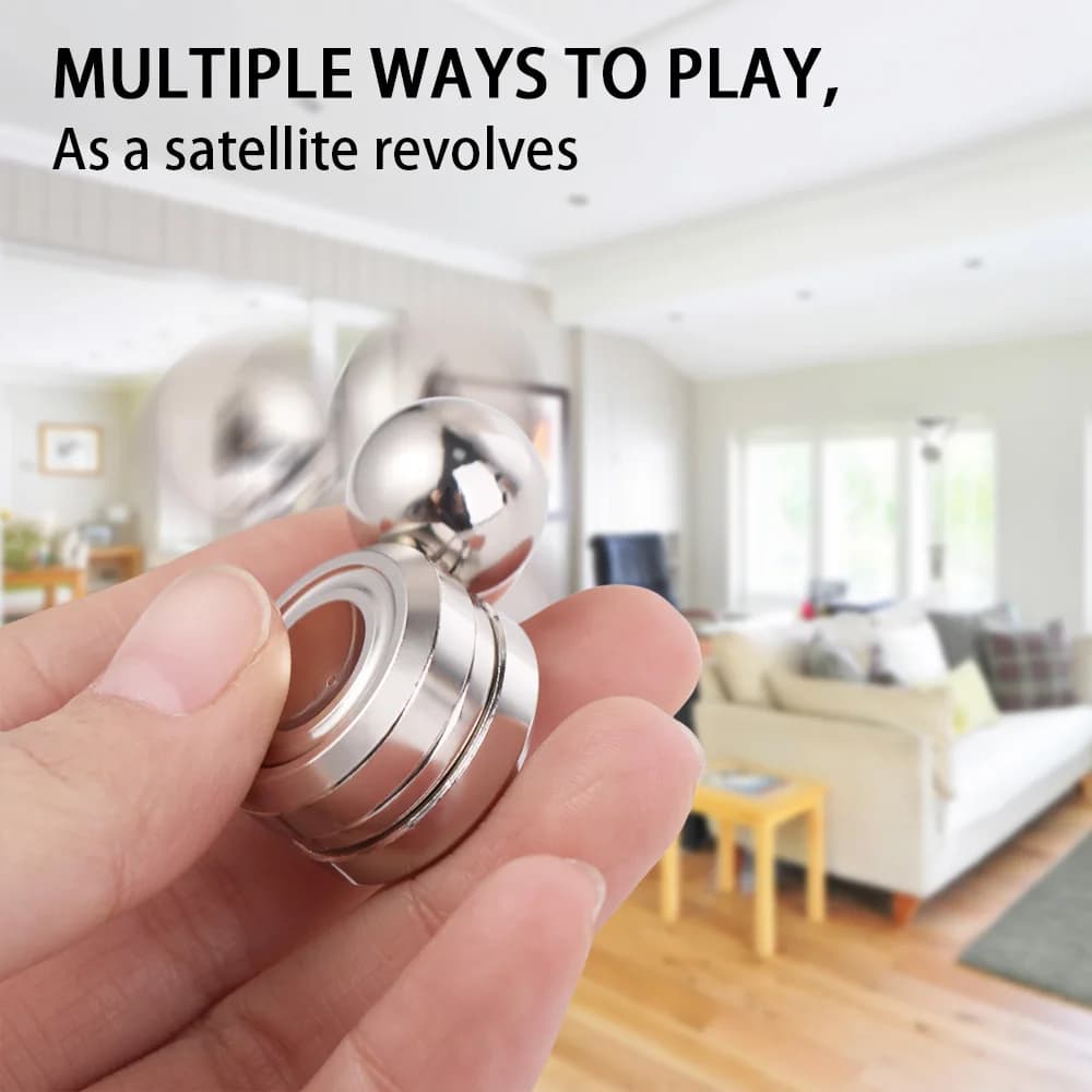 Giocattoli Fidget Spinner in Metallo, Gioco Puzzle Magnetico, Giocattolo Rotante per Dita, Esercitatore Manuale Rotante, Fidget Spinner Orbitale