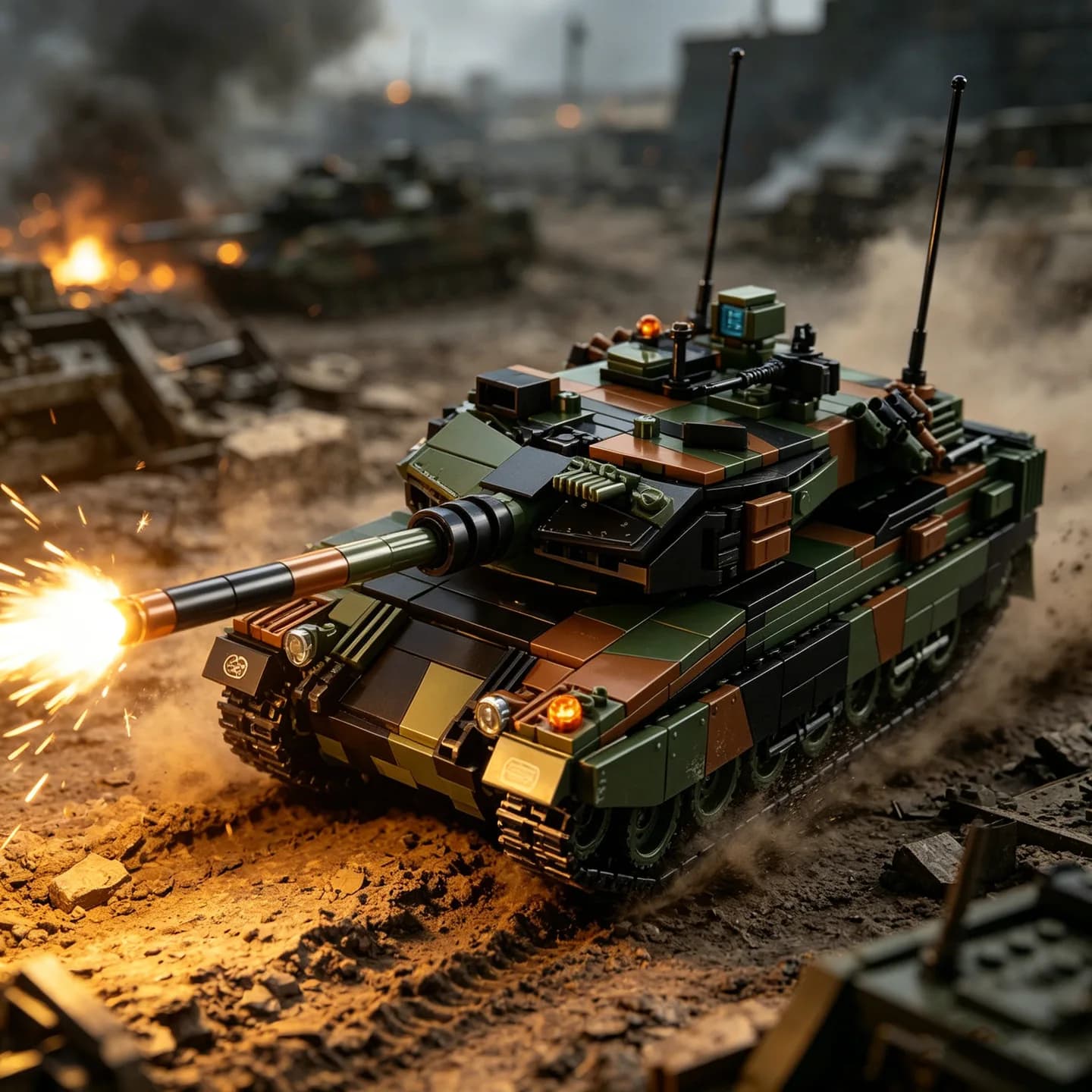 Leopard 2A6 Main Battle Tank Building Blocks Tracked Armored Vehicle Educational Toy MOC Model Figurine