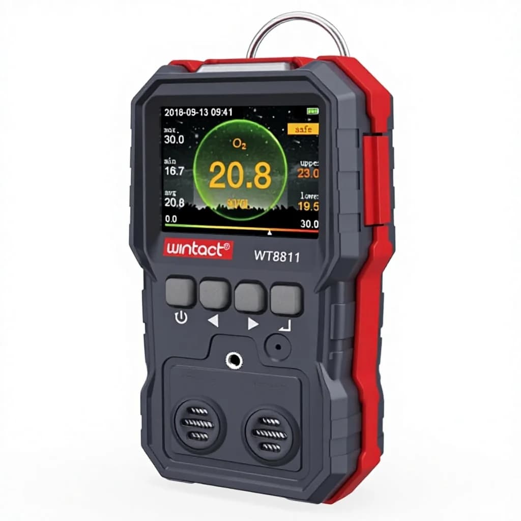 Rilevatore di Fughe di Gas 4-in-1 ad Alta Precisione per Metano Naturale, Propano, Monossido di Carbonio, Idrogeno Solforato, per Uso Domestico, Camper e Fognature