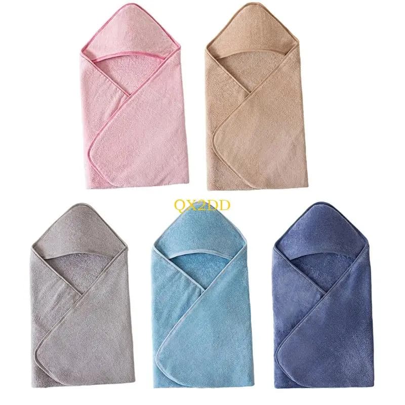 Asciugamano da bagno con cappuccio QX2D per neonati, coperta da accappatoio assorbente forte