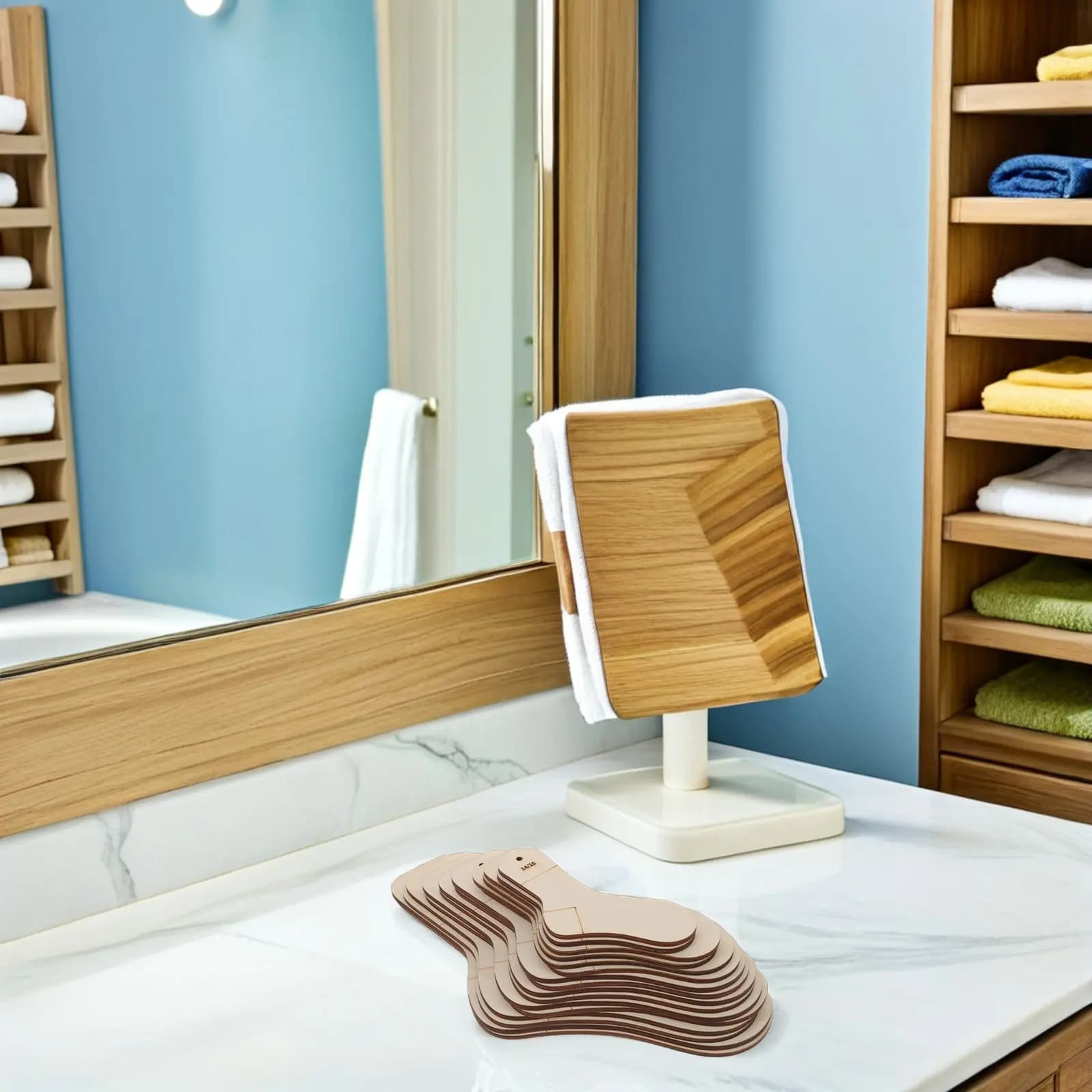 16 Pezzi Bloccacalze in Legno Naturale con Finitura Liscia, Perfetti per Esposizione di Calze Lavorate a Maglia e Uncinetto
