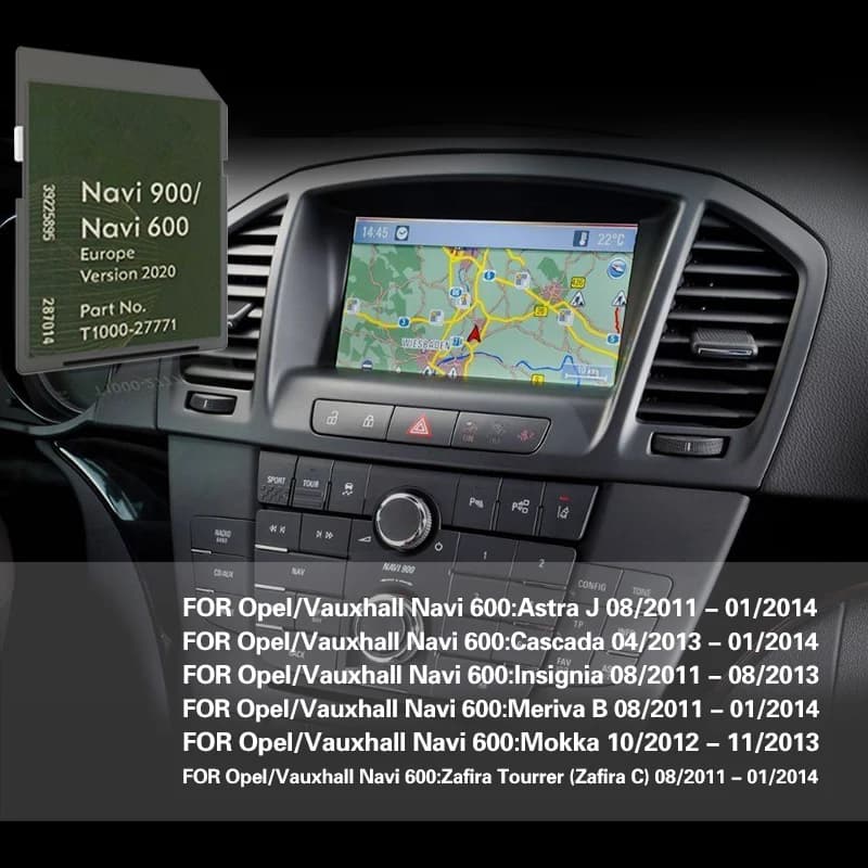 Mappa Sat Nav per Opel Vauxhall Navi 900 Europa Scheda GPS SD di navigazione da 16 GB