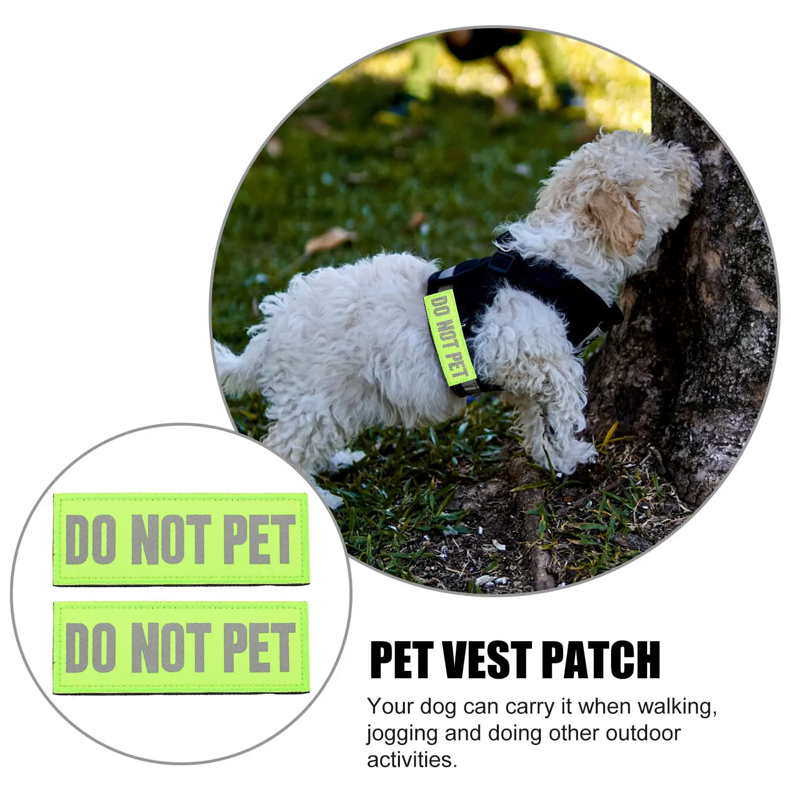2 Pezzi Patch Riflettenti per Cani da Servizio, Adesivi in Nylon Resistente per Pettorina, Visibili di Notte, con Scritta 'Non Stuzzicare', per Cani