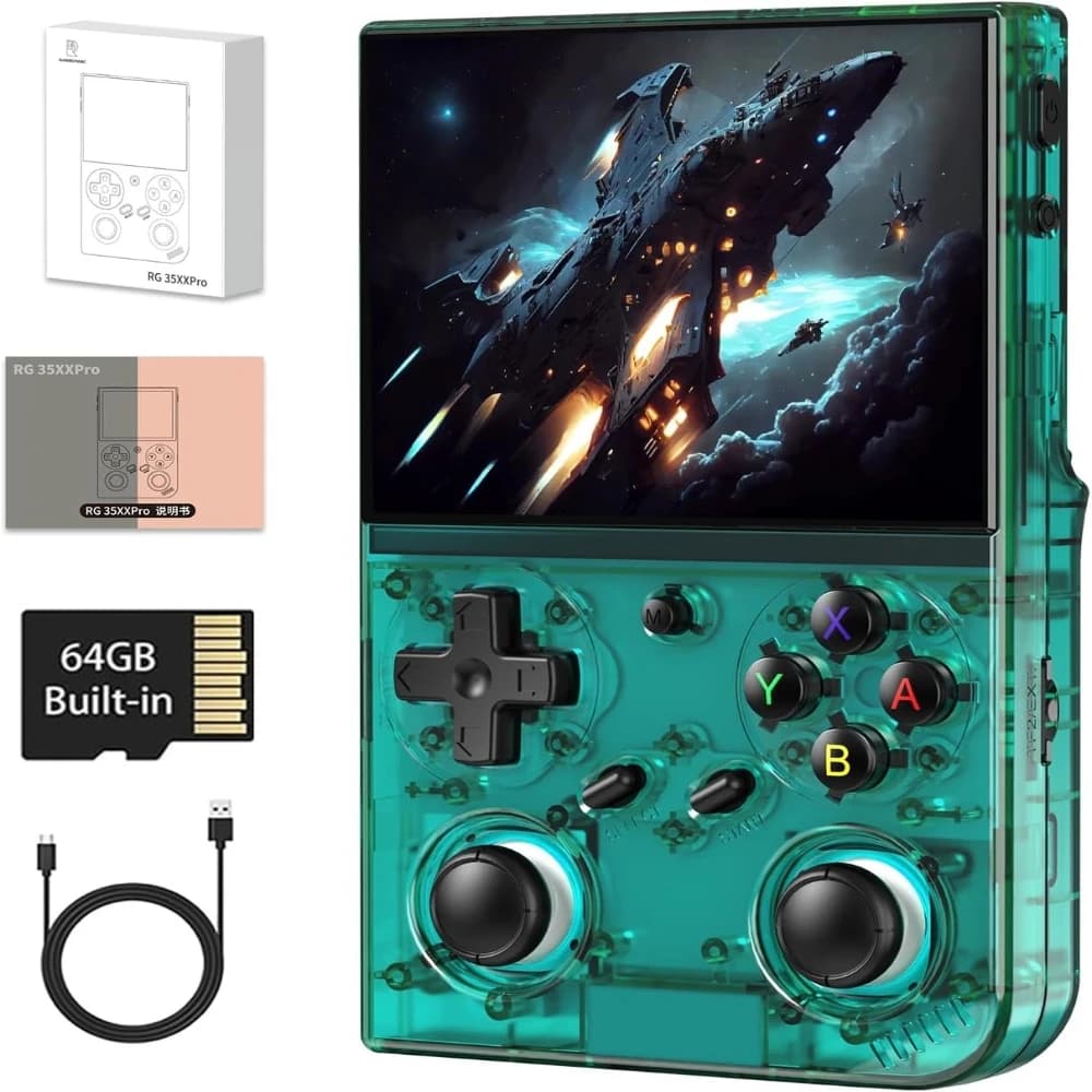 Console di Gioco Portatile RG35XX Pro, Retro Gaming, Scheda 64GB, 4353 Videogiochi, Arcade Tascabile, Supporta 30+ Simulatori, WiFi, Bluetooth