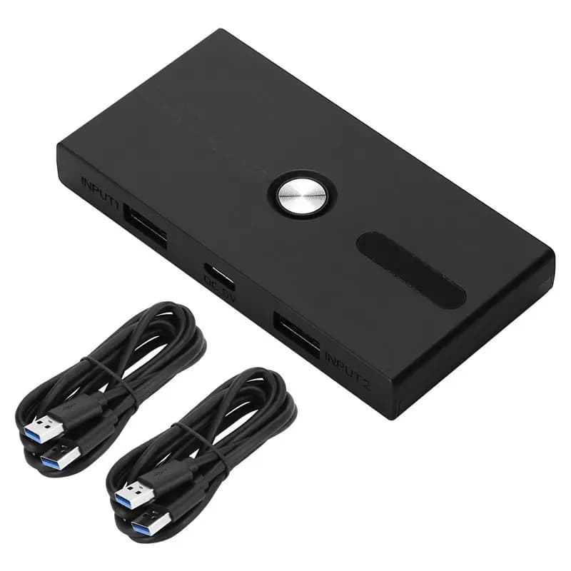 AED7-USB 3.0 Switch 2 In 4 Out KVM Docking Station Printer Sharing Device Monitor Adapter KVM Converter