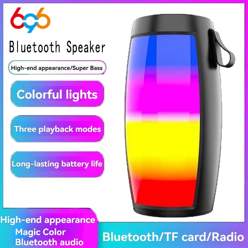 Altoparlante Bluetooth Wireless Portatile 1500mAh con Luce LED RGB, Subwoofer Stereo, Altoparlante ad Alto Volume per Casa ed Esterni