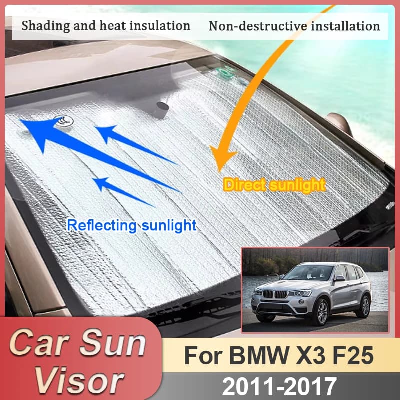 Parasole per Finestrini Auto BMW X3 F25, Accessori 2011-2017, Protezioni Solari per Parabrezza e Finestrini Laterali