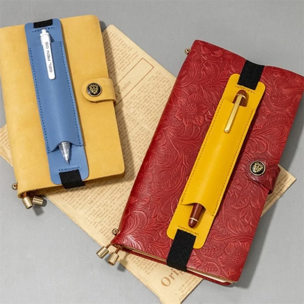 Custodia protettiva per penna elastica per laptop Custodia protettiva per penna in pelle PU Custodia per penna a sfera singola Borsa per penna portatile per ufficio aziendale