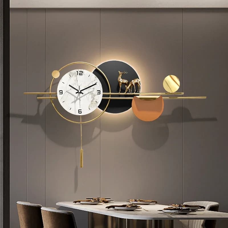 Classic wall clock with European night light without sound Large modern wall clock Design Living room Reloj Digital Pared Home accessories