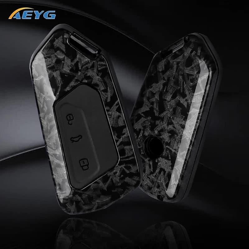 ABS Carbon Fiber Car Key Cover Case Shell For VW Volkswagen Golf 8 MK8 Cupra Skoda Octavia A8 SEAT Leon MK4 Keychain Accessories
