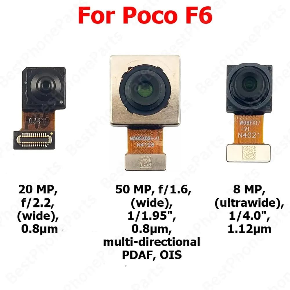Fotocamera per Xiaomi Poco F6 PocoF6 posteriore posteriore frontale frontale Selfie modulo fotocamera posteriore parti del telefono cellulare
