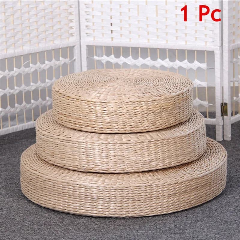 40cm*6cm Rural CHINA Straw Cushion Floor Tatami Pouf Meditation Woven Pillow Chinese Yoga Pad Round Room Paddedworship Weave
