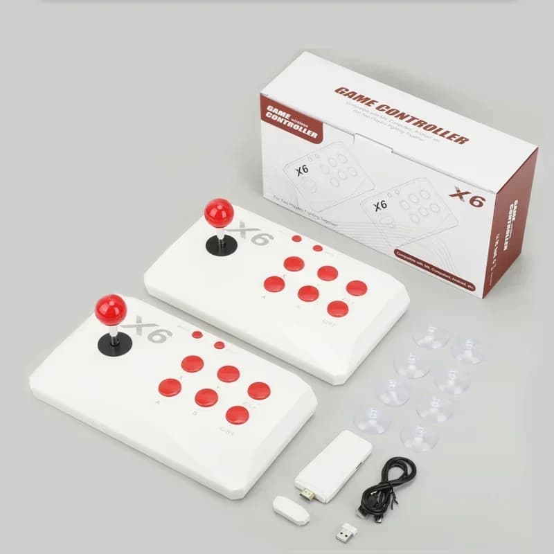Console di Gioco X6 con Controller Wireless 2.4G, 4K HD, Doppio Joystick, Stick per Due Giocatori, 20000 Giochi Classici Integrati