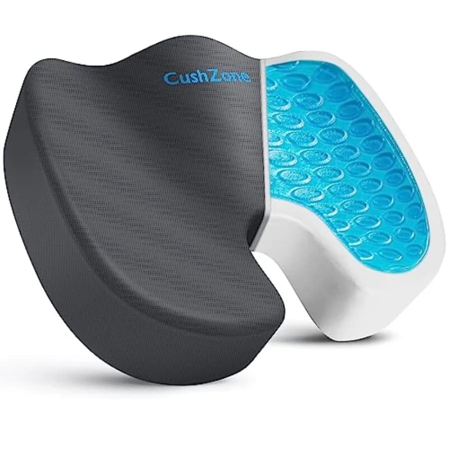 Cuscino per Sedia da Ufficio con Gel Rinfrescante e Memory Foam Potenziato per Sedute Prolungate - Sollievo dal Dolore alla Schiena, Sciatica, Coccige