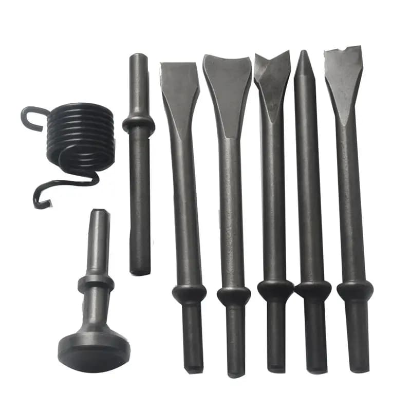 Set di 8 scalpelli pneumatici professionali per uso professionale - Utensili per taglio e scavo con martello pneumatico